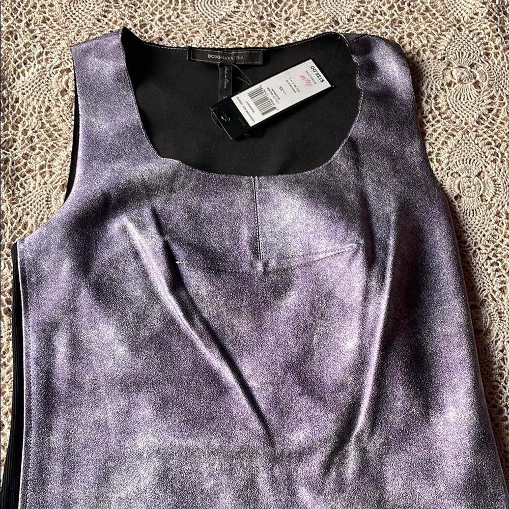 BCBGMaxAzria Purple Fitted Tank Top